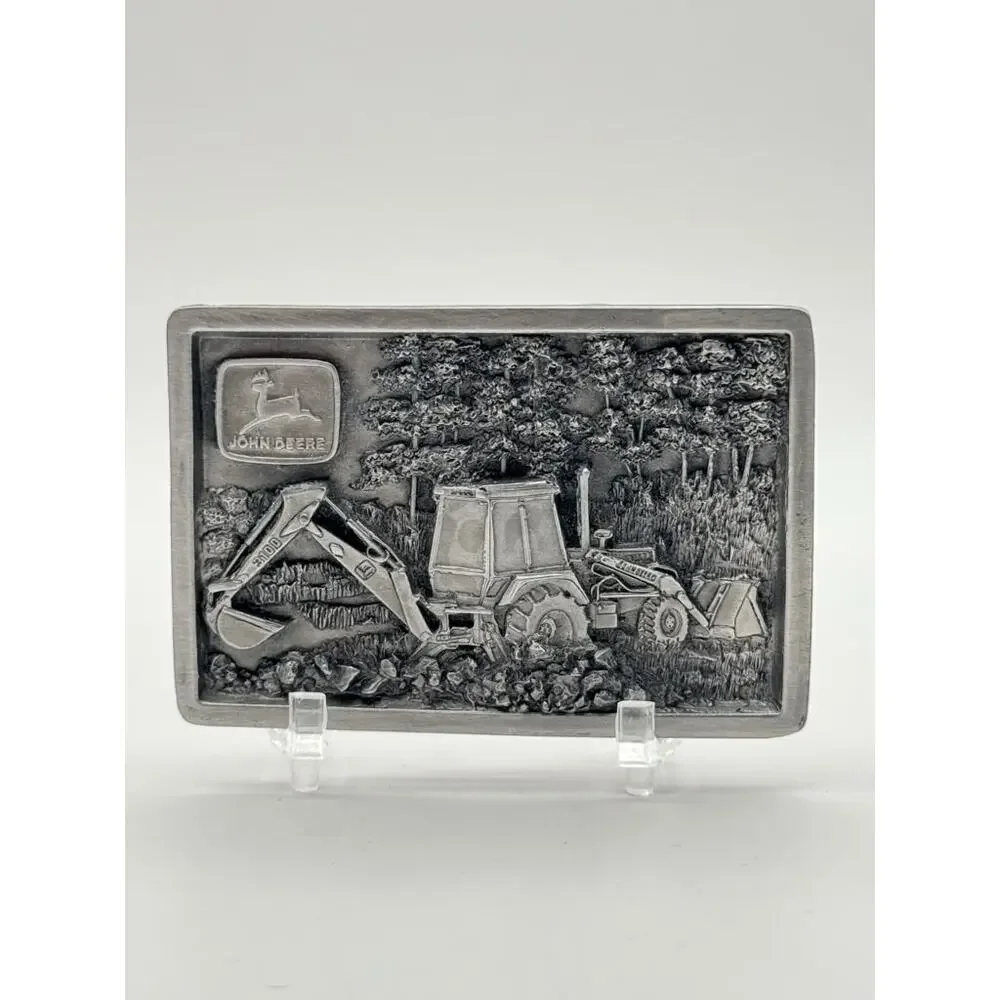 John Deere 1995 Backhoe Loader Belt Buckle Presentation Box Rectangular Western